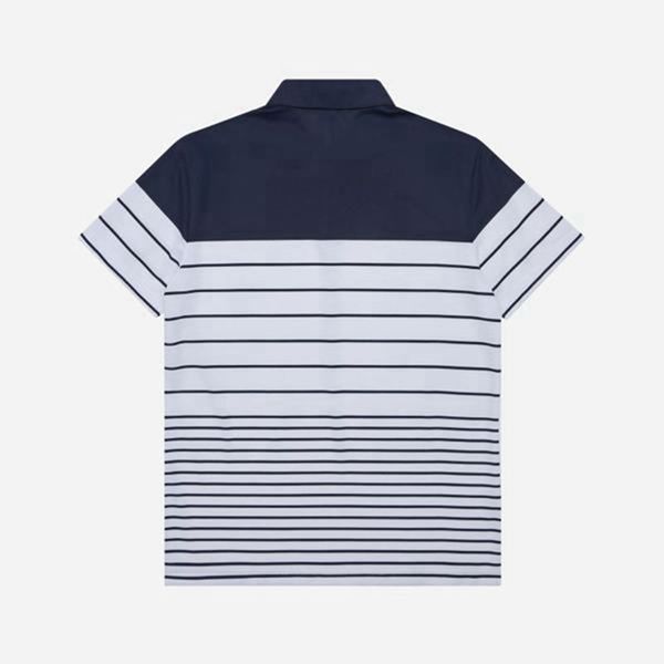 Camisas Polo Fila Hombre Azul Marino / Blancas - Golf Pinstripe S/S - España 258074QJN